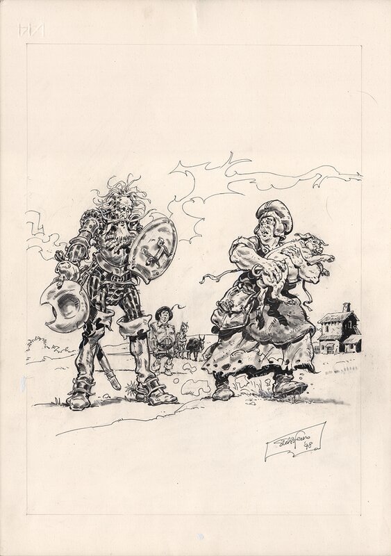 Don Quichotte by Stelio Fenzo - Original Illustration