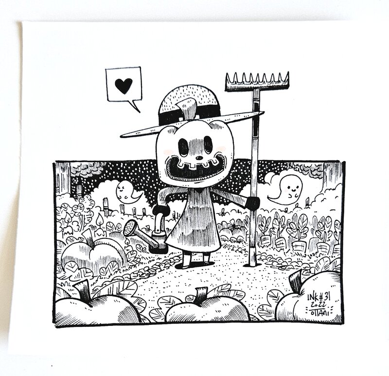 oTTami, Dessin original de l'Inktober 2022 : Animal Crossing Halloween ! - Illustration originale