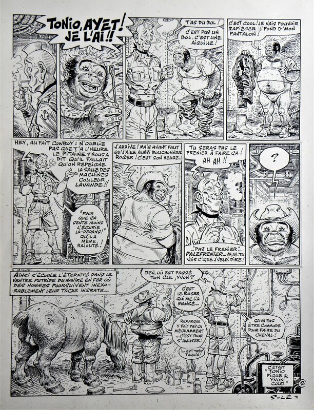 For sale - » Salle Des Machines  » – Planche originale N° 26 – Jean Solé - Comic Strip