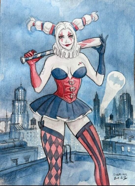 Harley quinn par Enrico Marini - Illustration originale