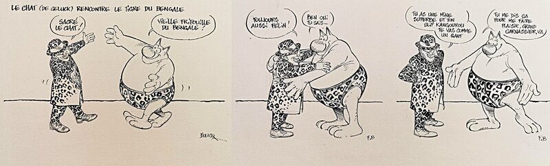 François Boucq, Philippe Geluck, Le chat (de Geluck) rencontre le tigre du Bengale - Planche originale