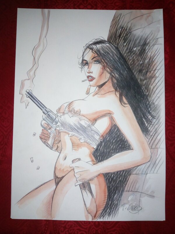 Cow girl by Thierry Girod - Original Illustration