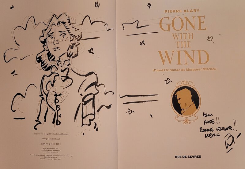 Dédicace de Alary dans Gone with the wind tome 1 - Dédicace
