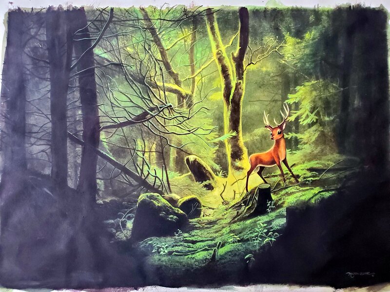En vente - Benjamin Lacombe, BAMBI  illustration originale - Illustration originale