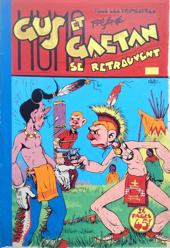 For sale - Chott Pierre Mouchot Gus et Gaëtan 17 se Retrouvent Poteau indien ,Couverture Originale Couleur directe 1951 Bd Comique Top Rare - Original Cover