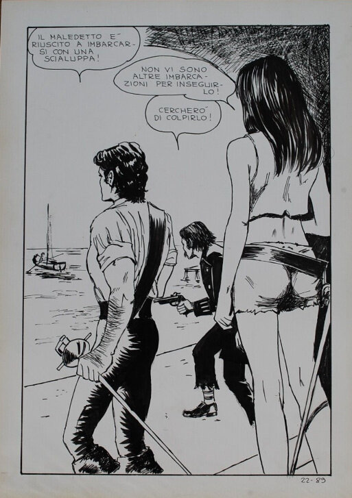 Milo MANARA - Jolanda de Almaviva 22 page 89 - Illustration originale