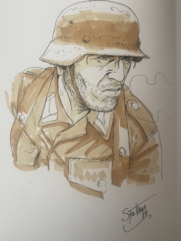 Olivier Speltens, illustration originale, Soldat allemand WWII, 
