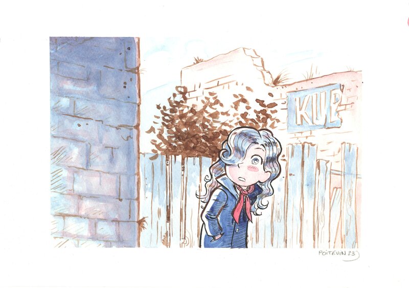 For sale - Arnaud Poitevin - Illustration Pétronille à l'aquarelle - Original Illustration