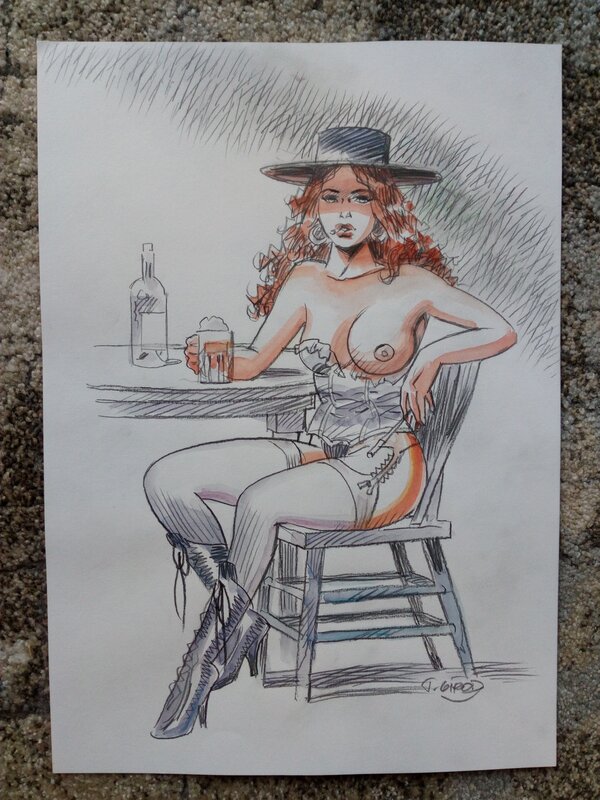 Planche originale pin up / thierry girod - Original Illustration