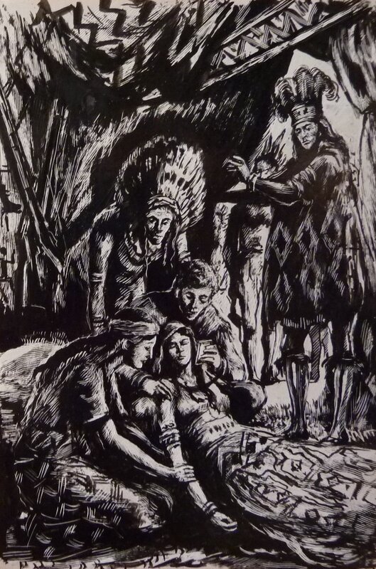 Pierre Noël, May Karl, Le Testament de Winnetou - Original Illustration
