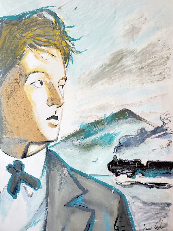 Xavier Coste, Rimbaud L'INDESIRABLE   illustration originale - Illustration originale