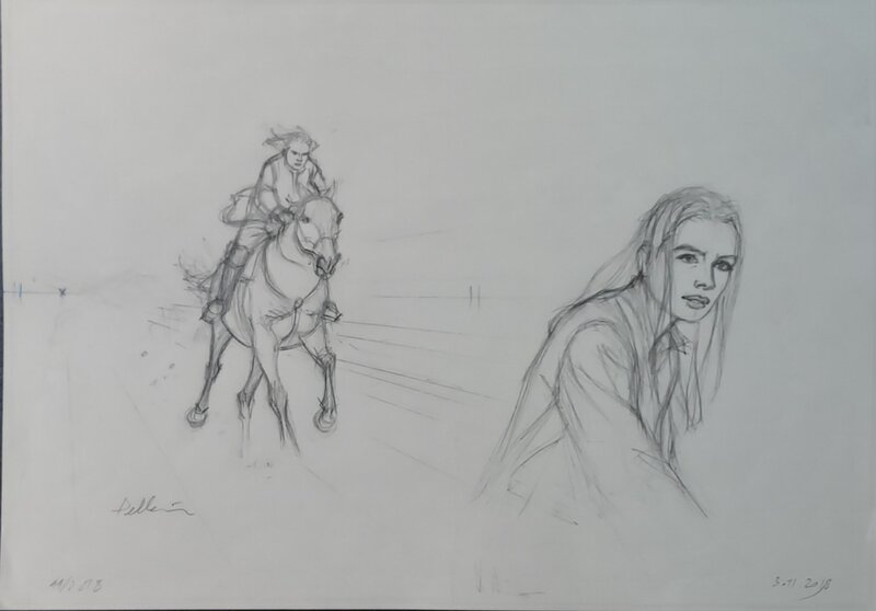 Patrice Pellerin, L'épervier esquisses - Original art