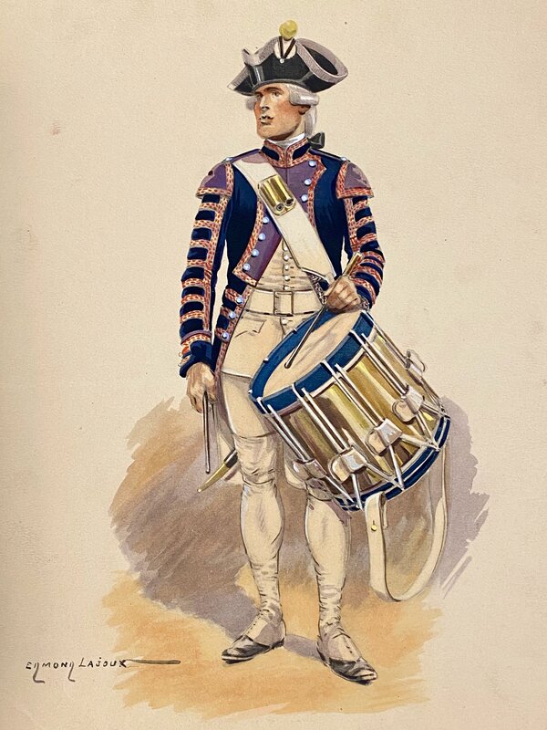 Edmond Lajoux, Tambour des guerre en dentelles ... - Original Illustration
