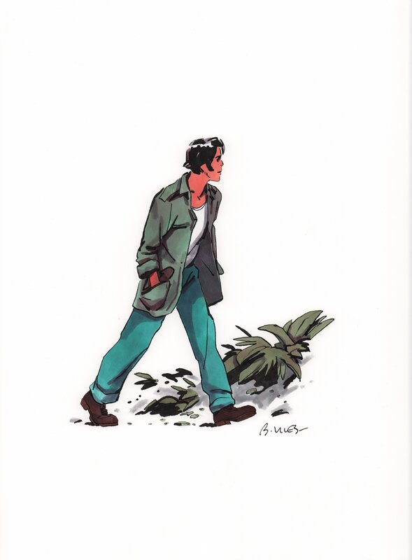 En vente - Bastien Vivès, Bastien Vives -Corto Maltese 67 Encres & aquarelle - Illustration page du livre - Océan noir - Planche originale