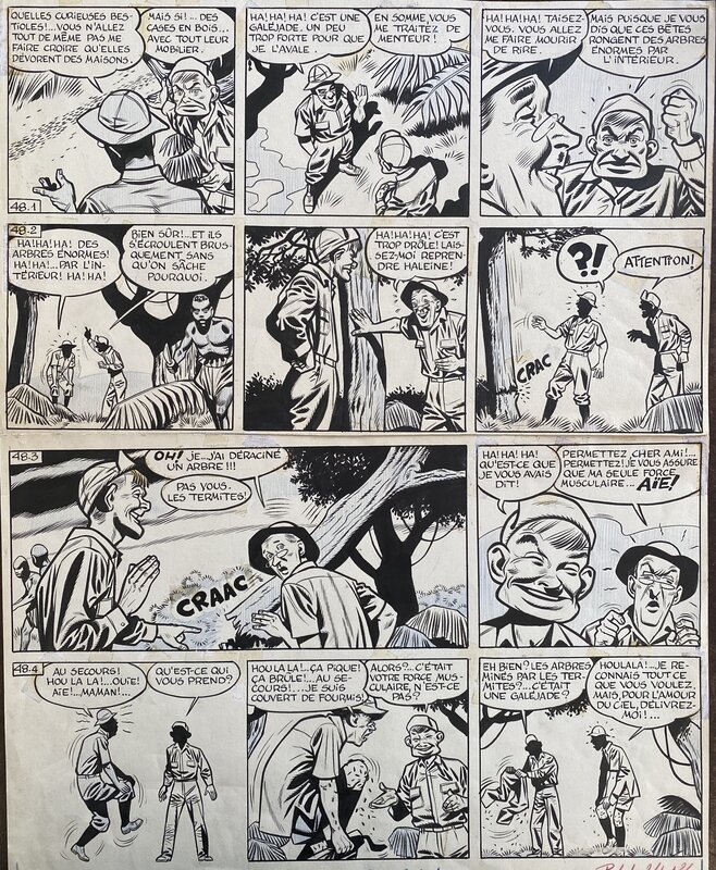 Victor Hubinon, Jean-Michel Charlier, Tiger Joe - La piste de l'ivoire - p.3 - Planche originale