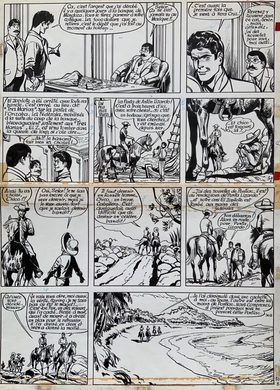 En vente - Jijé, Jije - Jerry SPRING - El Zopilote - P30 - Planche originale