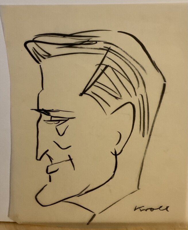 Kirk Douglas par Julius Kroll - Illustration originale