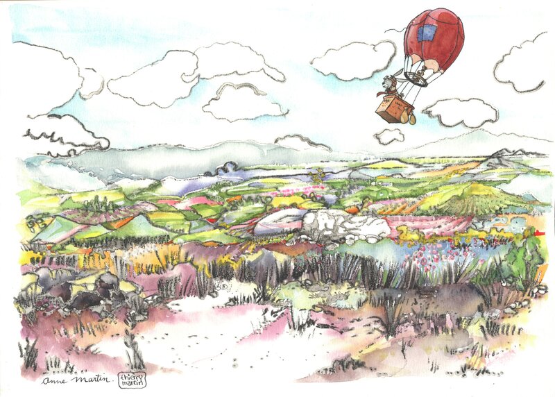 For sale - Anne Martin, Thierry Martin, Anne & Thierry Martin - Le voyage en ballon - Original Illustration
