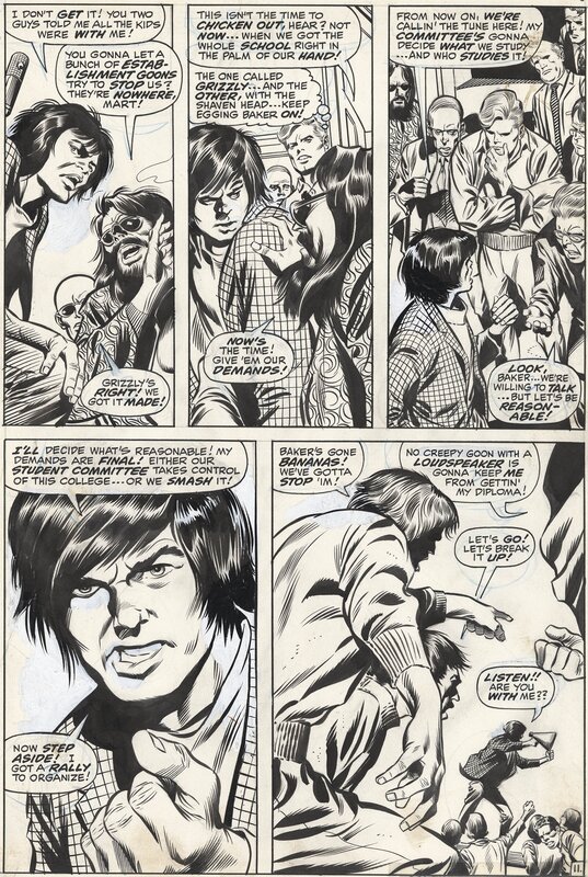 Gene Colan, Joe Sinnott, Captain America - Crack-up on campus #120 p11 - Comic Strip