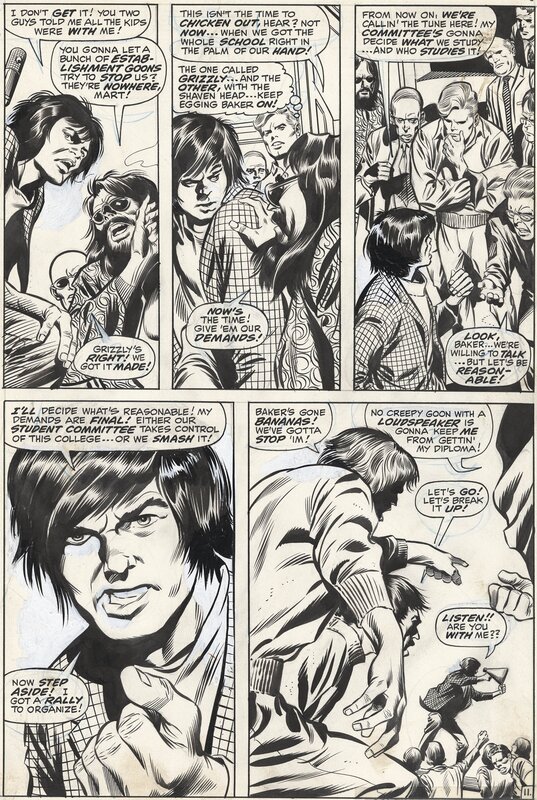 Gene Colan, Joe Sinnott, Captain America - Crack-up on campus #120 p11 - Planche originale