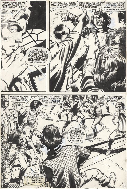 Gene Colan, Joe Sinnott, Captain America - Crack-up on campus #120 p10 - Planche originale