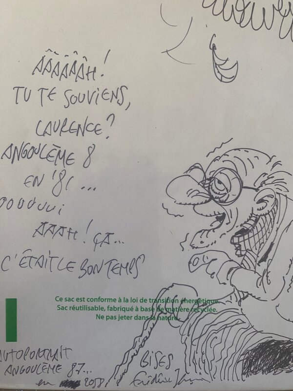 Frédéric Jannin, illustration originale, autoportrait !!! - Dédicace