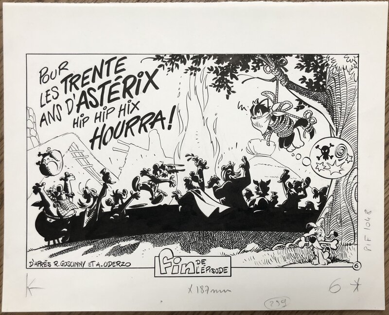 For sale - Giorgio Cavazzano, Pif Gadget - Asterix et périls - Hommage aux 30 ans d'Asterix - Original Illustration