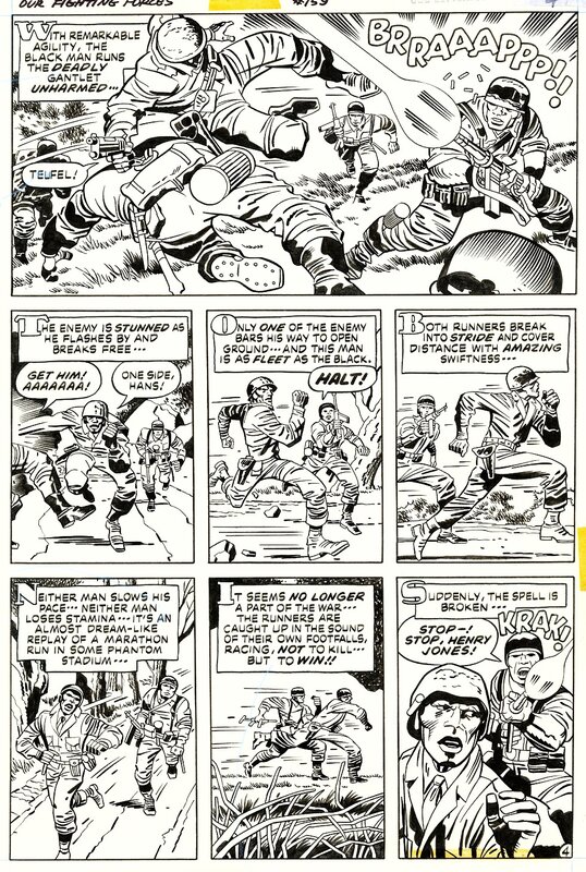 Jack Kirby, Mike Royer, Our Fighting Forces # 159 p.4 .The Losers ( 1975 ) - Œuvre originale
