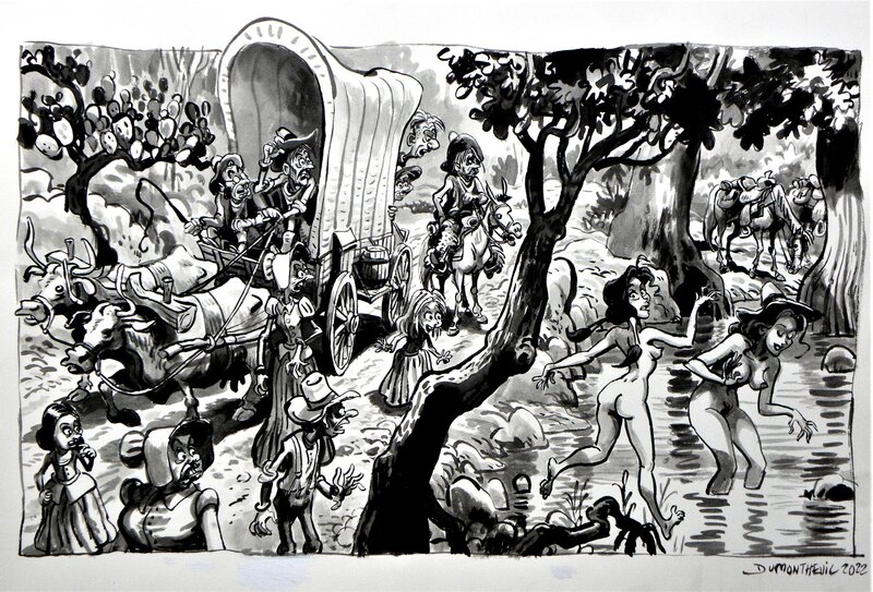 For sale - Big Foot – Illustration originale B – Nicolas Dumontheuil - Original Illustration