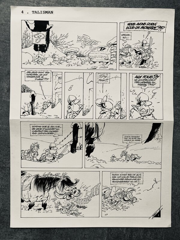For sale - Seron - les Petits hommes - Planche originale - Castel Montrigu - T. 43 - Comic Strip