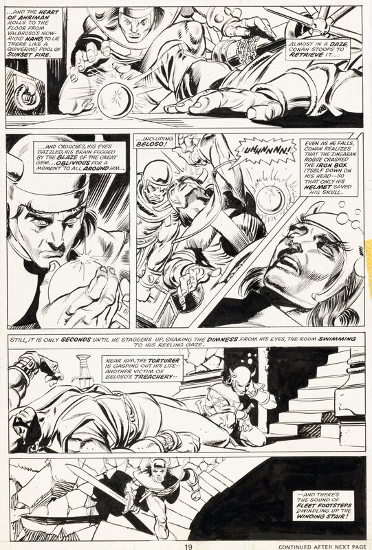 Gil Kane, Frank Springer, Giant-Size Conan - La main noire de Set - #4 p.19 - Planche originale