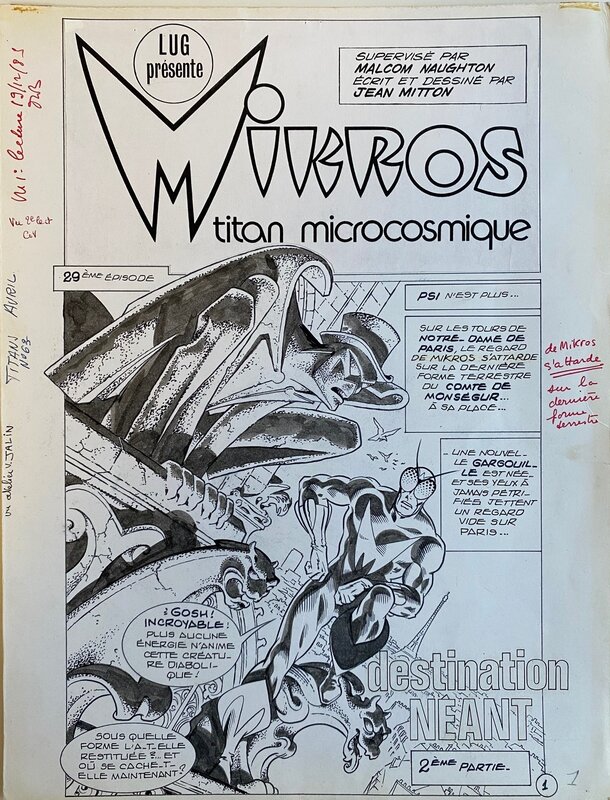 Jean-Yves Mitton, Page de Titre - MIKROS - Titan Microcosmique - LUG - Planche originale
