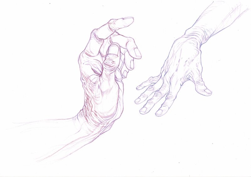 En vente - 2 mains par Isa Python - Illustration originale