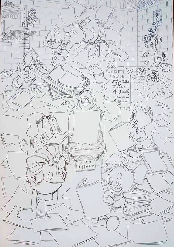 Don Rosa, Couverture Calendrier 2001 pour Aku Ankka (Finlande) - Illustration originale