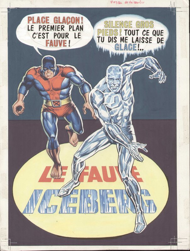 Jean Frisano, X-Men  le fauve et Iceberg - Original Illustration