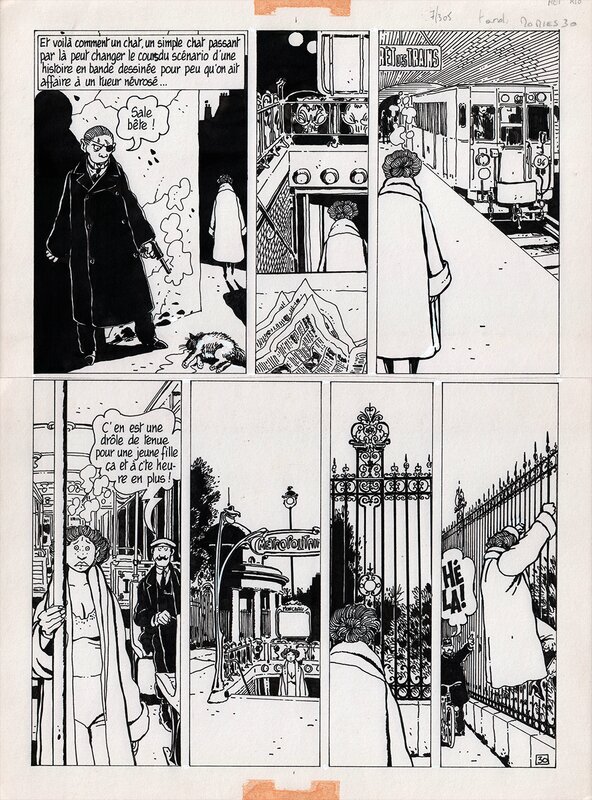 Jacques Tardi, Adèle Blanc-Sec Momies en Folie - Planche originale