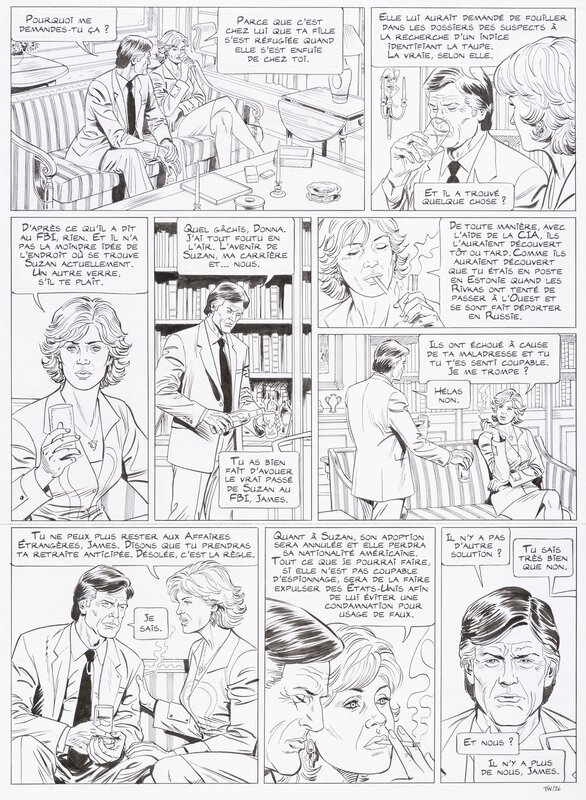 Philippe Aymond, Lady S. - Une Taupe a Washington - T5 p26 - Planche originale