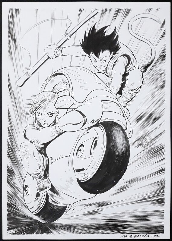 Manuel Garcia, Dragonball : Sangoku et Bulma (Commission) - Illustration originale