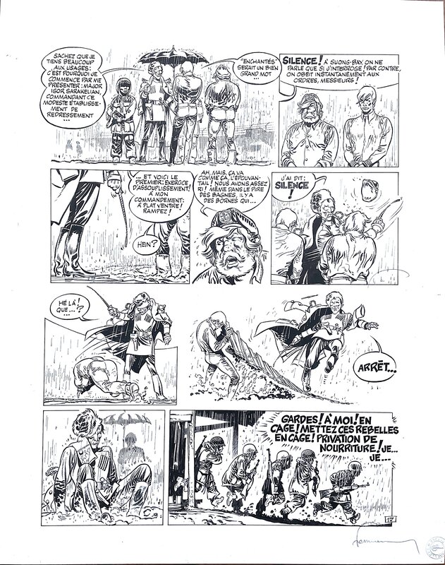 En vente - Hermann, Greg, BERNARD PRINCE EN ENFER - Planche originale