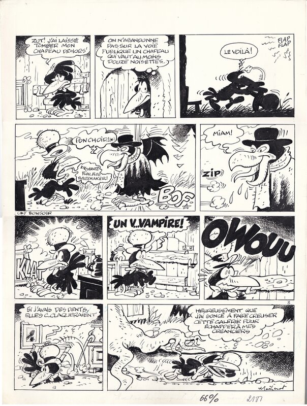 Raymond Macherot, Sibylline - Burokratz le vampire planche 3 - Comic Strip