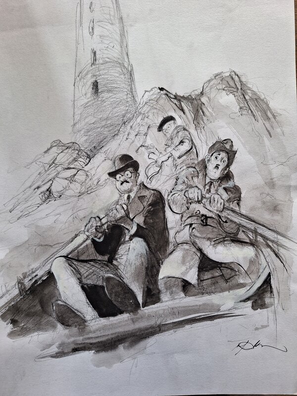 René Follet, Hommage à Tillieux (Félix) - Original Illustration
