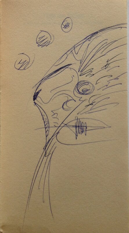 For sale - Druillet Léourier 1 jolie dédicace Tête Hurlante dans Livre Léourier L'Arbre-Miroir , collector Signé Age des étoiles 3 de 1977 - Sketch