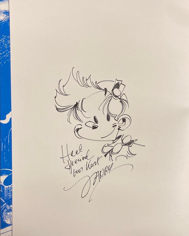 Spirou Dedicace par Janry - Planche originale