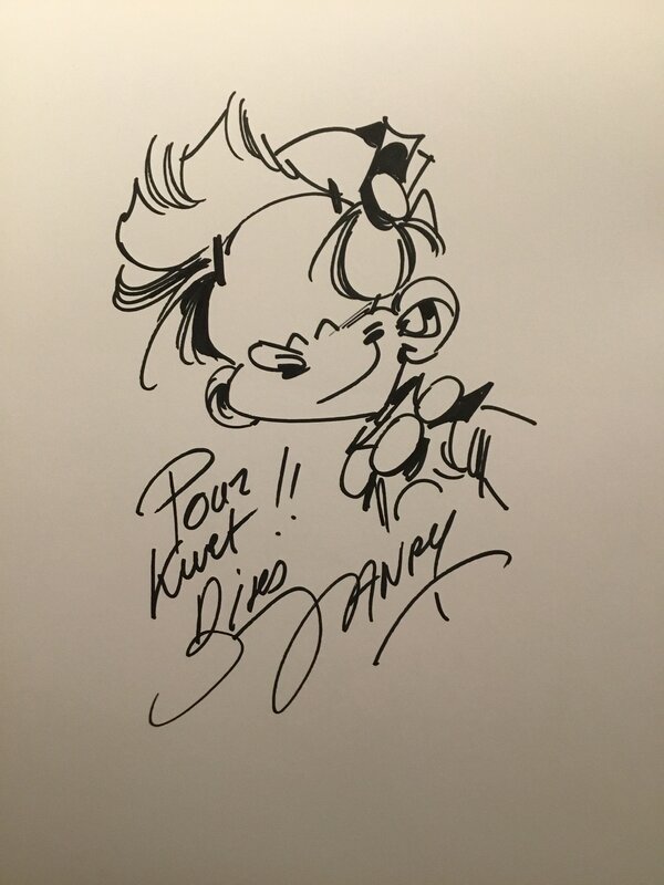 Spirou Dedicace par Janry - Planche originale