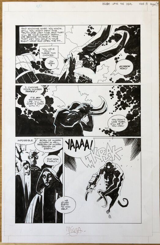 Mike Mignola - Hellboy - Wake the Devil - 1996 - #5 p19 - Planche originale
