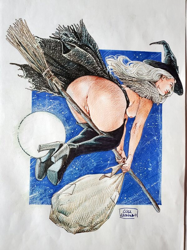 Luca Raimondo, SEXY BEFANA  illustration originale couleur - Original Illustration