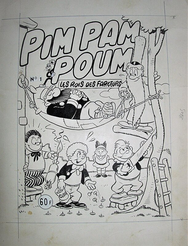 Cézard, Couverture PIM PAM POUM N 1 de 1955 chez LUG - Original Cover
