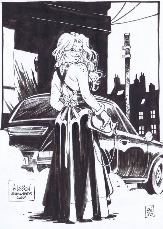 Pin-Up Inktober par Augustin Lebon - Illustration originale