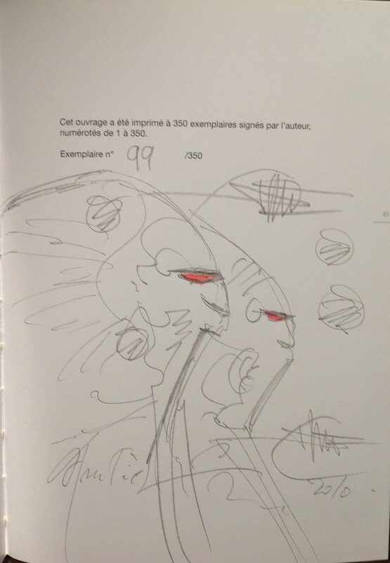En vente - Druillet Metal Memoires 2 Tête Hurlante,Dessin original dédicace crayon TT TL Bd eo cartonnée album Zanpano 2010 N°/Signé 350 ex - Dédicace