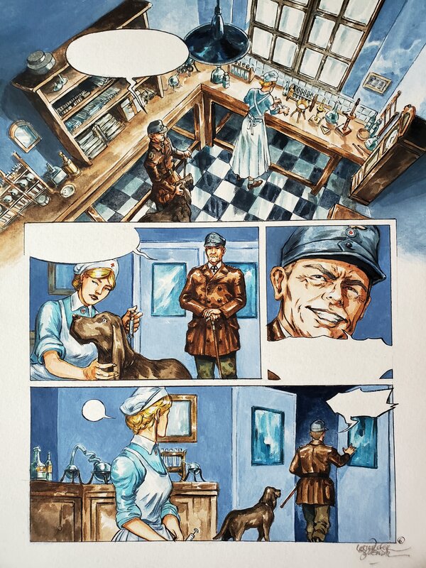 Gwendal Lemercier, LAZARETT   couleur directe - Planche originale